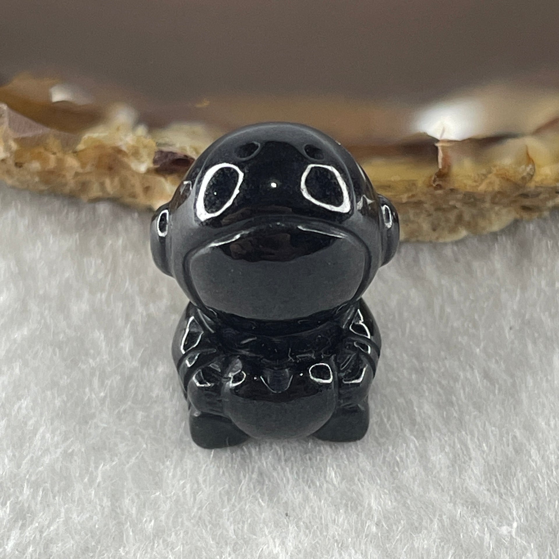 Type A Opaque Black Omphacite Astronaut Pendant Charm 货墨翠宇航员牌 8.54g 22.6 by 15.4 by 16.0mm - Huangs Jadeite and Jewelry Pte Ltd