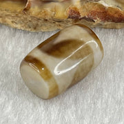 Natural Powerful Tibetan Old Oily Agate Tiger Tooth Daluo Dzi Bead Heavenly Master (Tian Zhu) 虎呀天诛 3.33g 15.9 by 10.7mm - Huangs Jadeite and Jewelry Pte Ltd