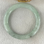 Type A Light Green with Blueish Green piao Hua Floral Jadeite Bangle 41.11g Inner Diameter 55.8mm 8.4 by 9.2mm (Very Slight Internal Lines) - Huangs Jadeite and Jewelry Pte Ltd