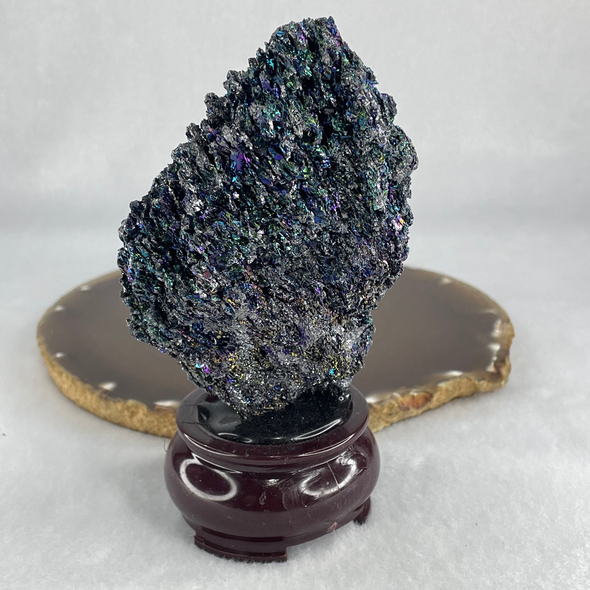 Natural-Black-Moissanite-Rough-Display-with-Wooden-Stand-184.90g-69.0-by-54.8-by-126.5mm