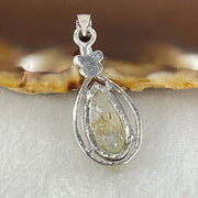 Good Grade Rare Natural Blue Dumortierite Rutilated Quartz in S925 Pendant 2.96g 18.2 by 8.2 by 3.5mm - Huangs Jadeite and Jewelry Pte Ltd