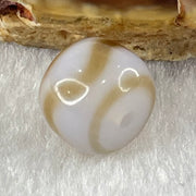 Natural Powerful Tibetan Old Oily Agate Tiger Tooth Daluo Dzi Bead Heavenly Master (Tian Zhu) 2.08g 9.8 by 11.4mm - Huangs Jadeite and Jewelry Pte Ltd