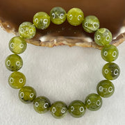 Natural Green Serpentine Jade Beads Bracelet 天然山由玉手链 42.89g 16.5cm 12.4mm 17 Beads - Huangs Jadeite and Jewelry Pte Ltd