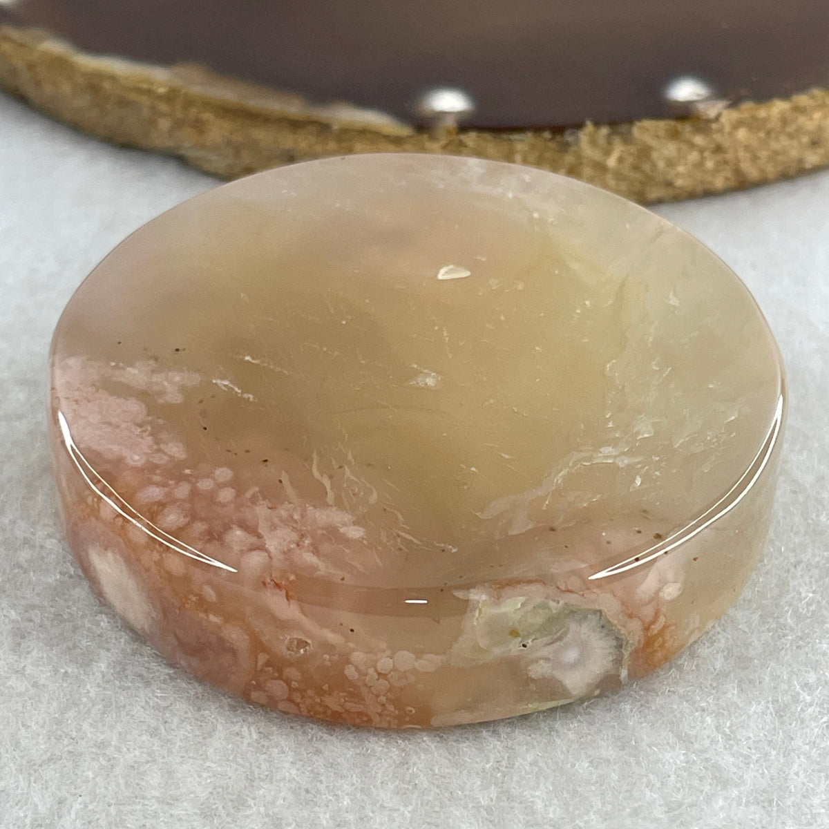 Natural Pink Flower Agate Bangle Set | (104.40g | 55.8mm ID | 10.8 x 7.4mm | Perfect | Blooming Self-Love & Emotional Renewal Anchor, Feng Shui Harmony & Stacking Peace Bangle Set) - Huangs Jadeite and Jewelry Pte Ltd