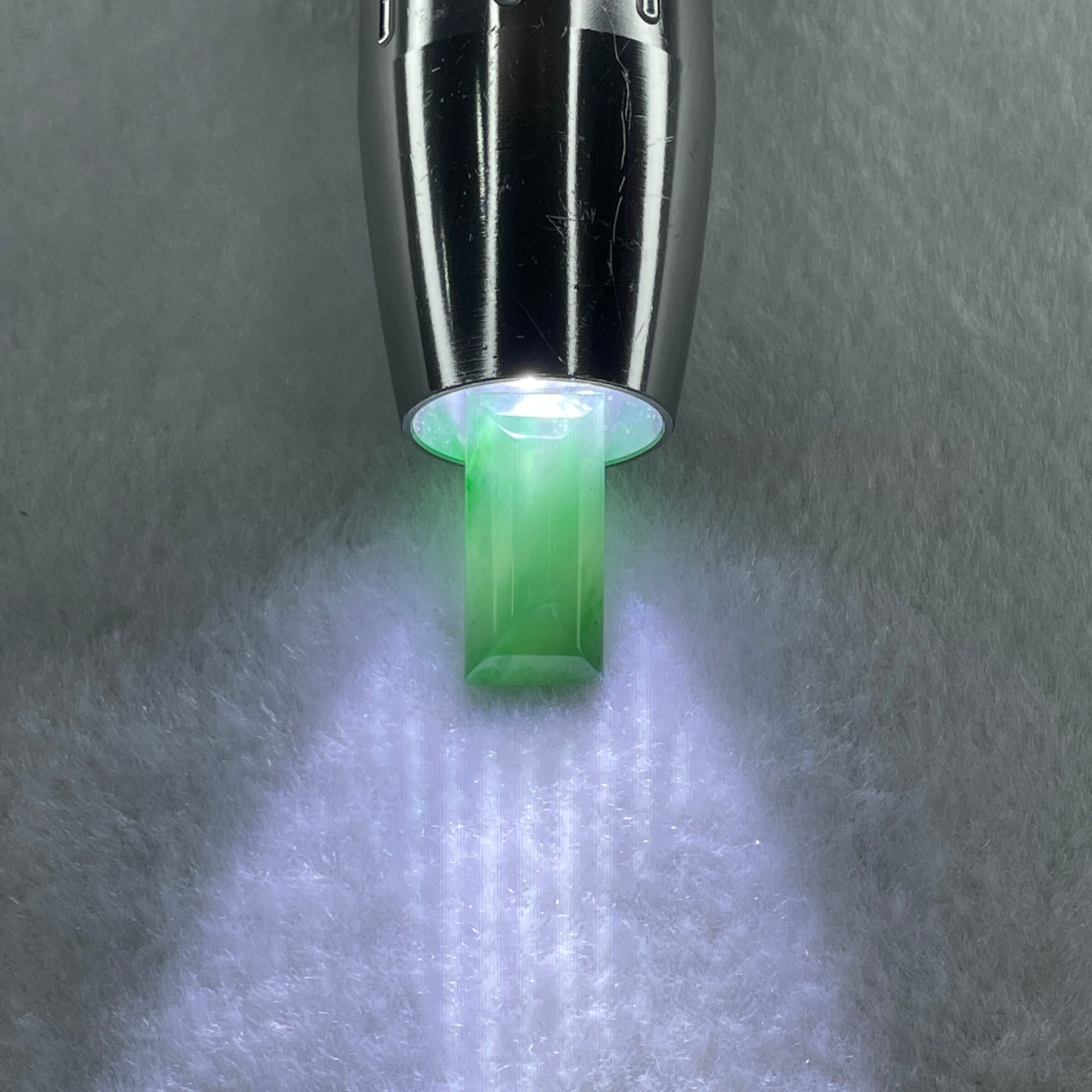 Type A Natural Icy Green Jadeite Rectangle Setting Stone 1.65g 21.9 by 10.5 by 3.7mm - Huangs Jadeite and Jewelry Pte Ltd