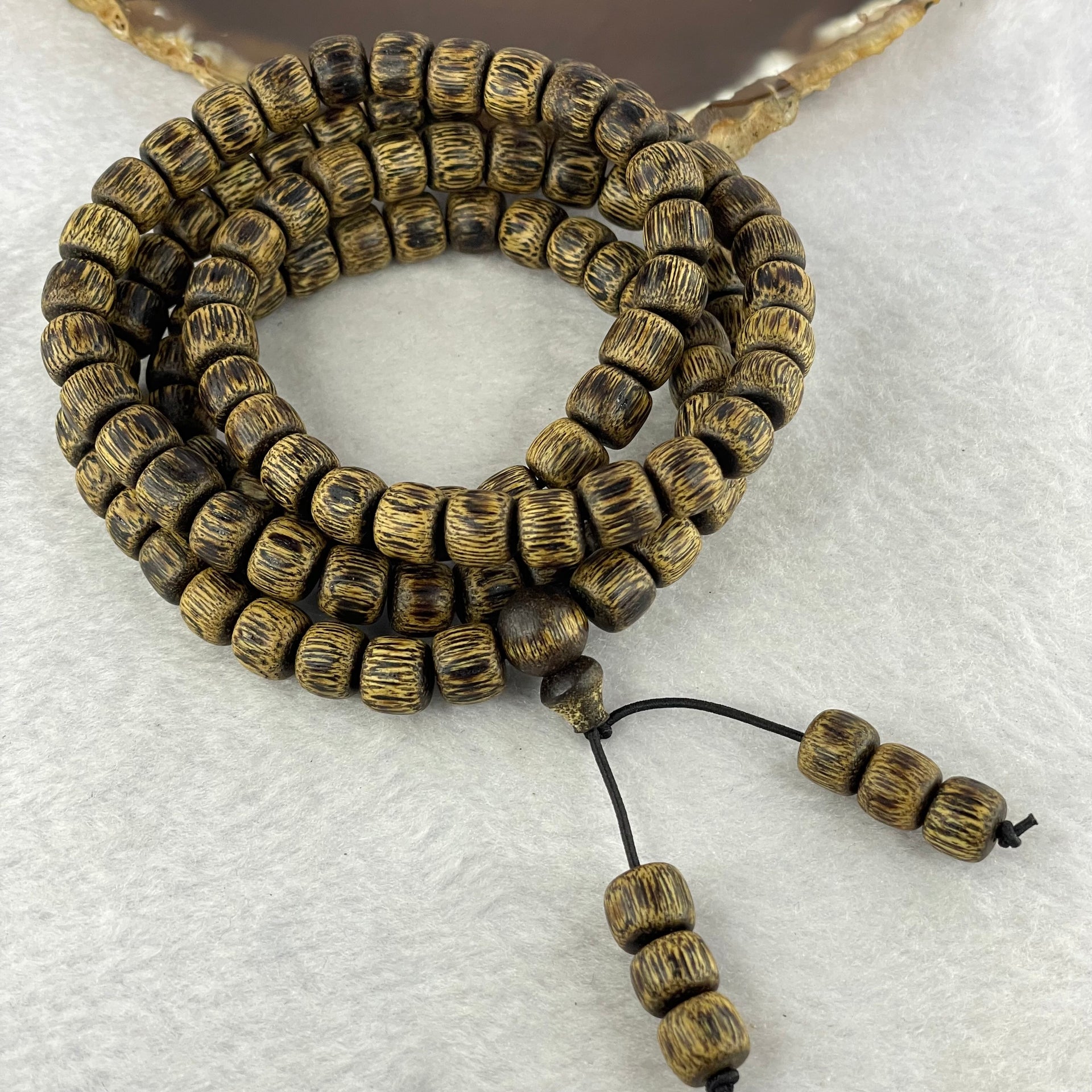 Natural Wild Vietnam Lu Qi Nan Agarwood Beads Necklace 32.00g 50cm 8.9mm 108 + 6 Beads - Huangs Jadeite and Jewelry Pte Ltd