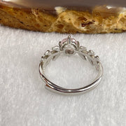 Natural Pink Morganite with Crystals In S925 Sliver Ring (Adjustable Size) 1.85g 4.8 by 3.5mm - Huangs Jadeite and Jewelry Pte Ltd