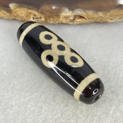 Natural Powerful Tibetan Old Oily Agate 5 Eyes Lightning Dzi Bead Heavenly Master (Tian Zhu) 五眼闪电天珠  10.91g 40.2 by 13.6mm - Huangs Jadeite and Jewelry Pte Ltd