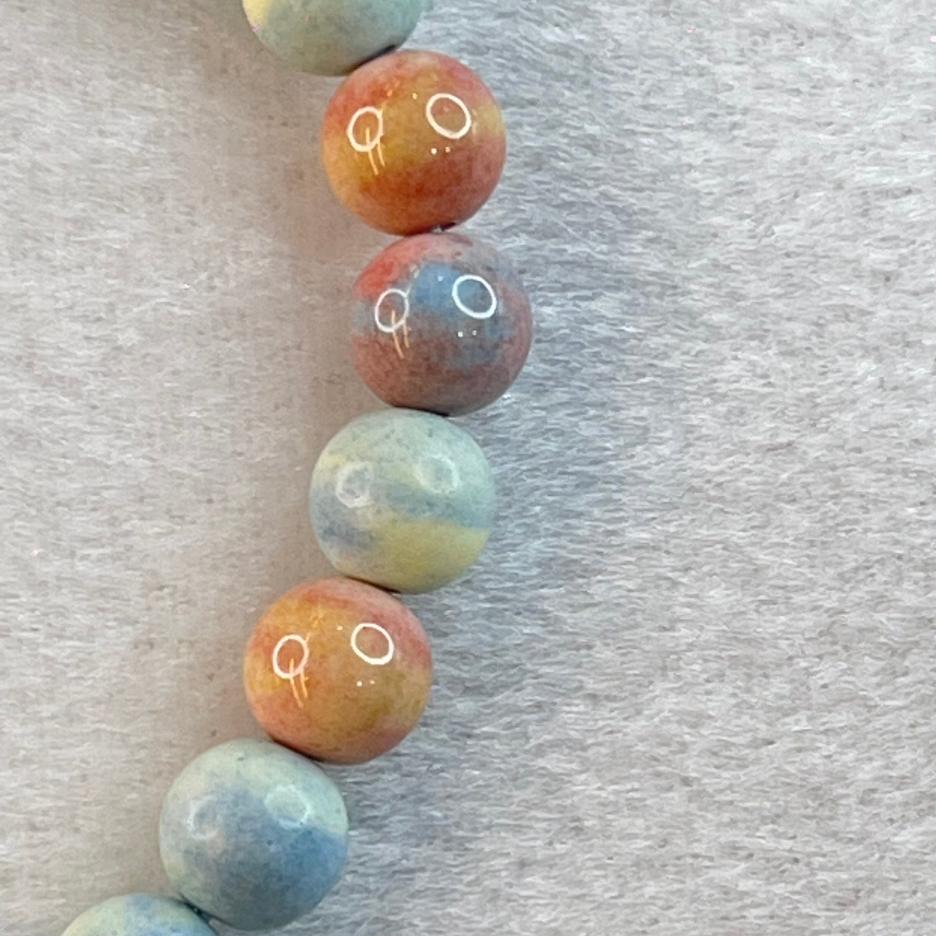 Natural Rainbow Gobi Agate Beads Bracelet 15.07g 15cm 7.9mm 23 Beads - Huangs Jadeite and Jewelry Pte Ltd