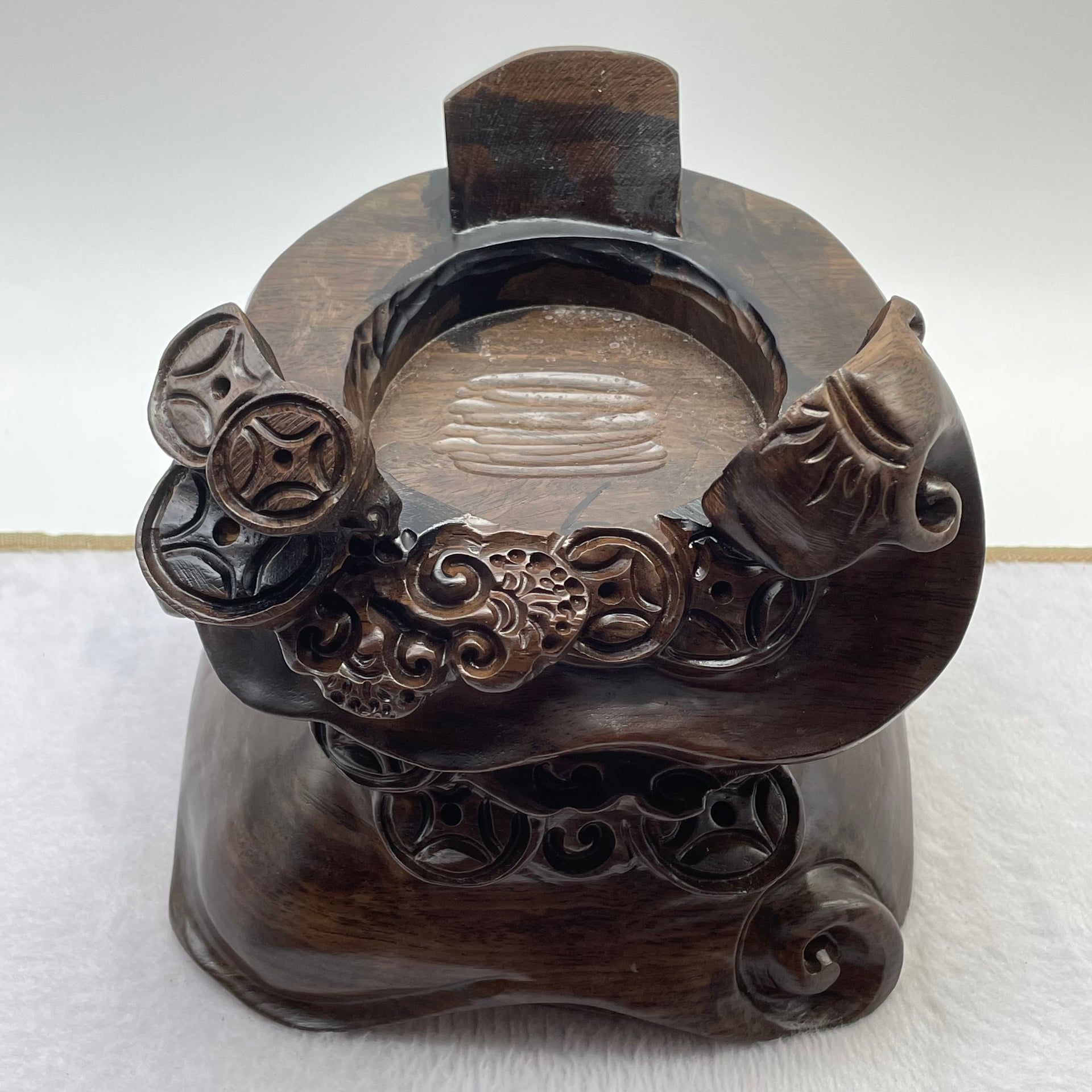 Natural Deep Purple Amethyst Egg with Wooden Stand Display Total 5,496.0g 170.0 by 165.0 by 275.0mm - Huangs Jadeite and Jewelry Pte Ltd