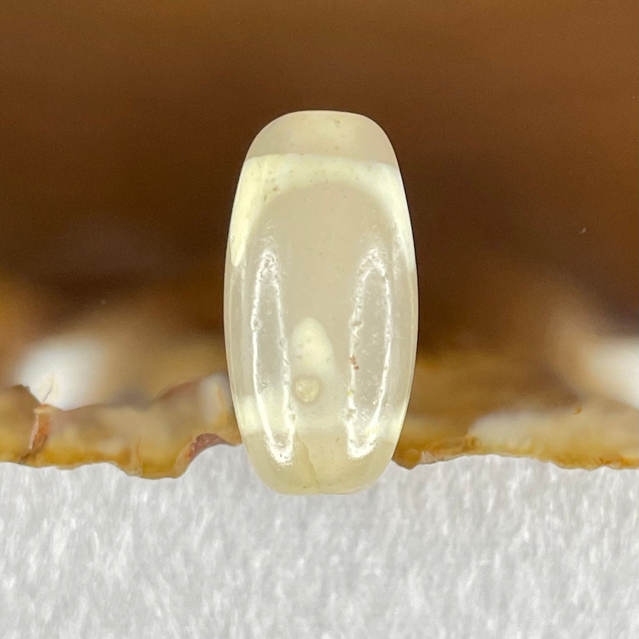 Natural Powerful Tibetan Old Oily Agate Tiger Tooth Daluo Dzi Bead Heavenly Master (Tian Zhu) 虎呀天诛 3.01g 20.1 by 10.3mm - Huangs Jadeite and Jewelry Pte Ltd