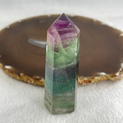 Natural Green and Purple Fluorite Quartz Tower Display 86.18g 81.2 by b27.3. by 22.1mm - Huangs Jadeite and Jewelry Pte Ltd