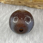 Natural Powerful Tibetan Old Oily Agate Tiger Tooth Daluo Dzi Bead Heavenly Master (Tian Zhu) 虎呀天诛 1.42g 9.9 by 10.3mm - Huangs Jadeite and Jewelry Pte Ltd