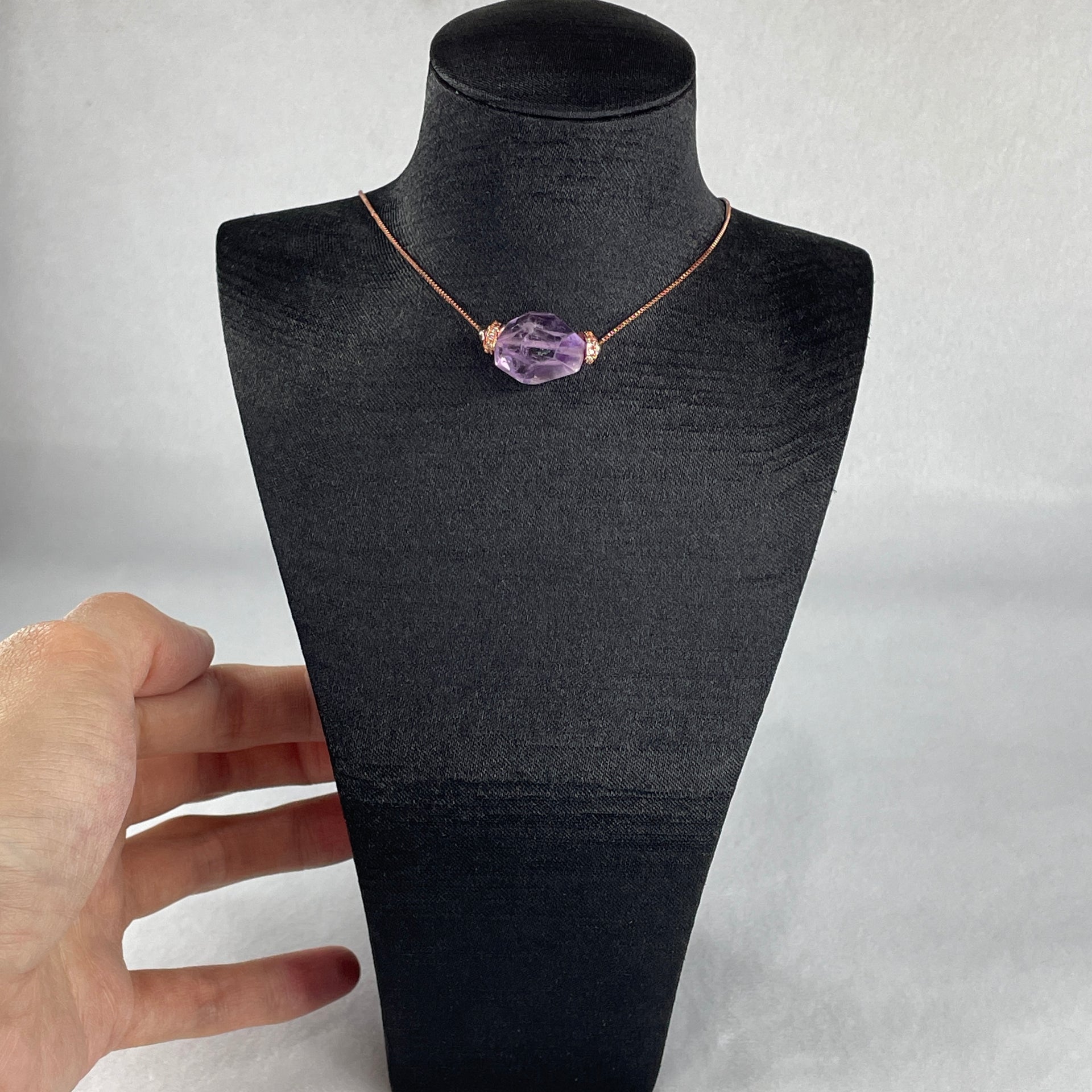Natural Amethyst Necklace 5.60g 42cm 15.0 by 3.8 by 10.5mm - Huangs Jadeite and Jewelry Pte Ltd