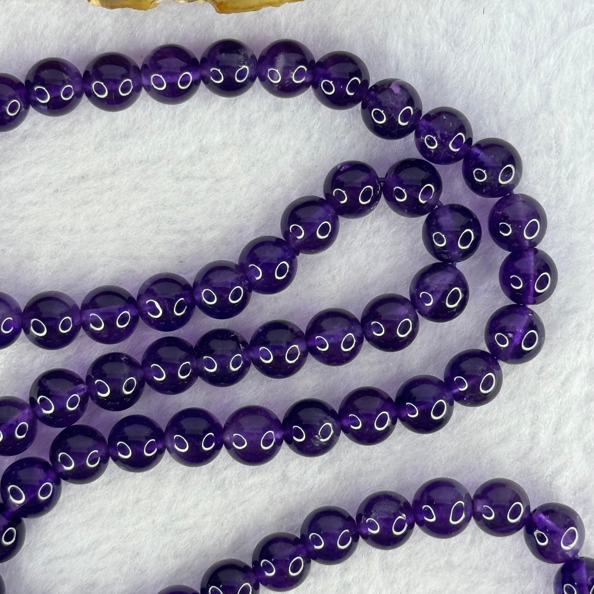 Good Grade Natural Amethyst Necklace 46.18g 53cm 7.8mm 75 Beads - Huangs Jadeite and Jewelry Pte Ltd