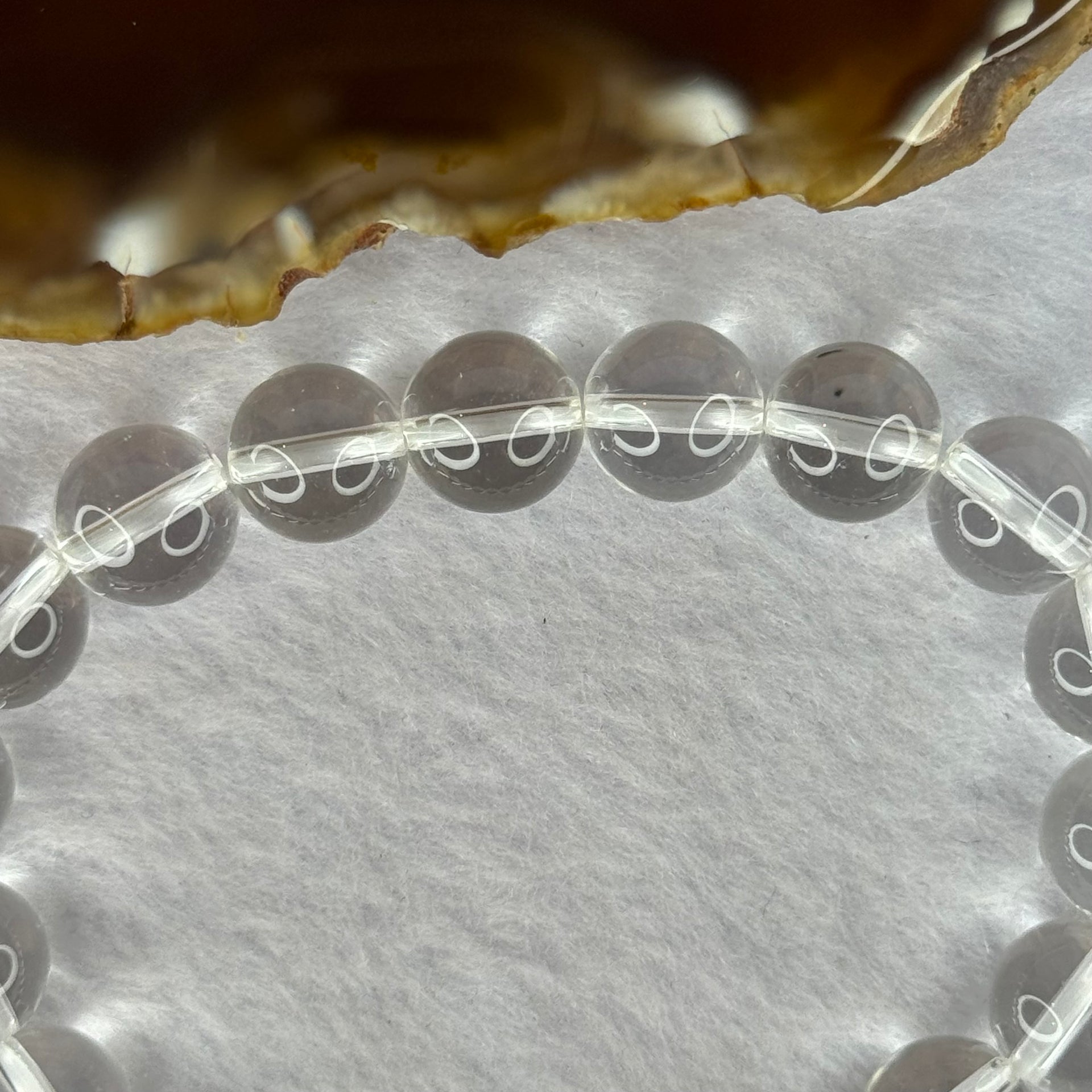 Natural Clear Quartz Bracelet 天然白水晶手链 30.76g 17cm 10.6mm 19 Beads - Huangs Jadeite and Jewelry Pte Ltd