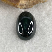 Type A Translucent Black Omphacite Jadeite Round Cabouchon Stone For Setting 1.54g 15.5 by 9.8 by 5.0mm - Huangs Jadeite and Jewelry Pte Ltd