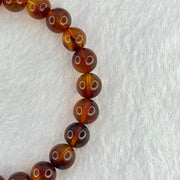 Natural Purple Amber Beads Bracelet 天然紫蜜琥珀手链 7.00g 15.5cm 8.4mm 23 Beads - Huangs Jadeite and Jewelry Pte Ltd