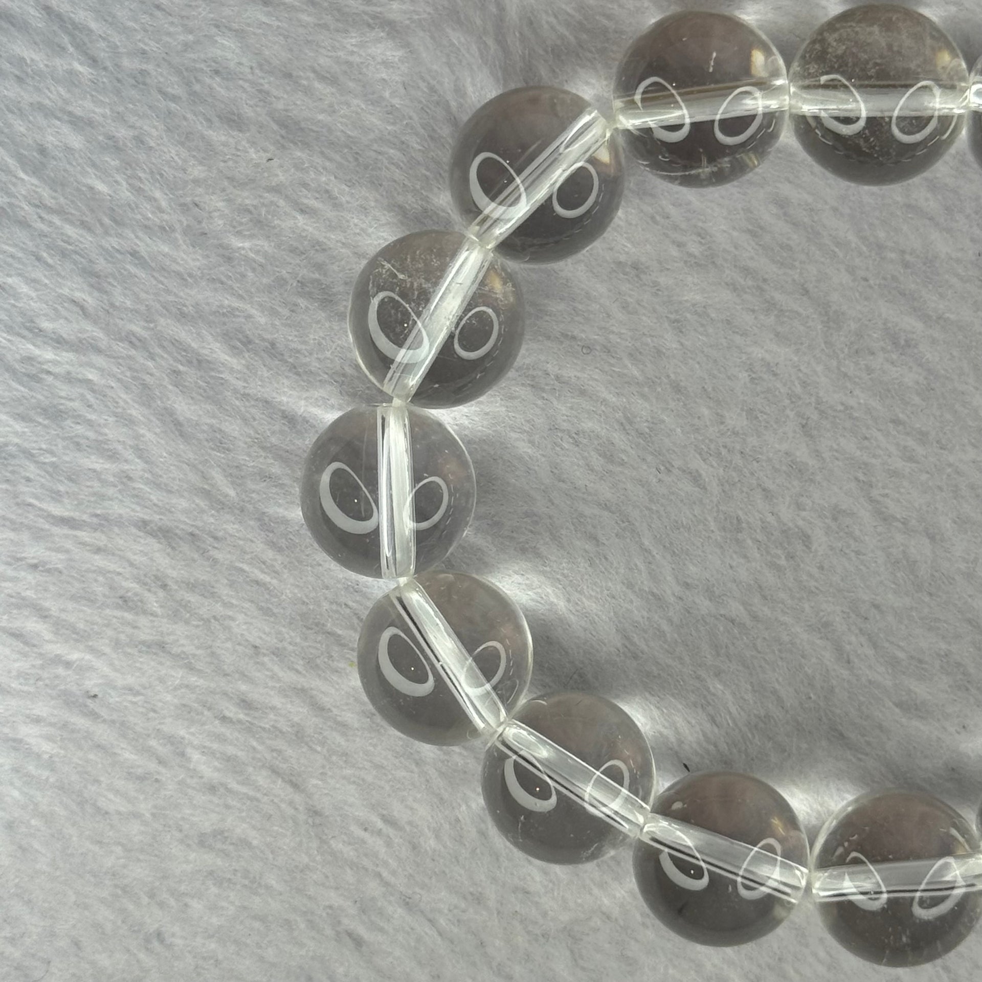 Natural Clear Quartz Beads Bracelet 天然白水晶手链 45.88g 17.5cm 12.9mm 16 Beads - Huangs Jadeite and Jewelry Pte Ltd