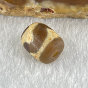 Natural Powerful Tibetan Old Oily Dark Brown Yellow Agate Tiger Tooth Daluo Dzi Bead Heavenly Master (Tian Zhu) 2.06g 12.2 by 10.1mm - Huangs Jadeite and Jewelry Pte Ltd