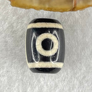 Natural Powerful Tibetan Old Oily Agate 2 Eyes Dzi Bead Heavenly Master (Tian Zhu) 二眼天诛 2.52g 14.1 by 10.4mm - Huangs Jadeite and Jewelry Pte Ltd
