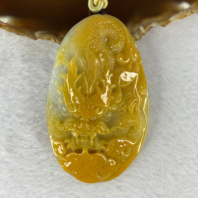 Grandmaster Certified Type A Yellow and Lavender Dragon Pendent 119.16g 81.2 by 48.8 by 19.0mm - Huangs Jadeite and Jewelry Pte Ltd