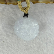 Type A Faint Lavender Jadeite Dragon Ball Pendant 13.34g 19.2 by 18.9mm - Huangs Jadeite and Jewelry Pte Ltd