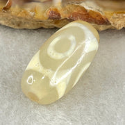 Natural Powerful Tibetan Old Oily Agate 3 Eyes Dzi Bead Heavenly Master (Tian Zhu) 三眼天诛 3.06g 19.6 by 10.2mm - Huangs Jadeite and Jewelry Pte Ltd