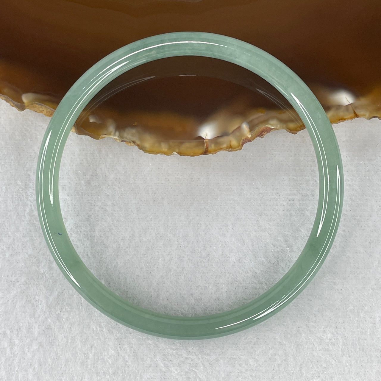 Certified Natural Type A Jelly Green Jadeite Bangle | Sleek Fine-Strand Round Court Silhouette | "Liquid Emerald" Flawless Prosperity & Protection Bangle (15.90g 5.6x5.4mm | 59.1mm | Perfect)