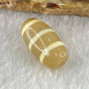 Natural Powerful Tibetan Old Oily Agate 3-Lines Dzi Bead Heavenly Master (Tian Zhu) 三行天诛 2.57g 18.8 by 9.6mm - Huangs Jadeite and Jewelry Pte Ltd