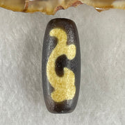 Natural Powerful Tibetan Old Oily Agate Green Tara Dzi Bead Heavenly Master (Tian Zhu) 绿度母天珠 5.76g 27.8 by 11.6mm - Huangs Jadeite and Jewelry Pte Ltd