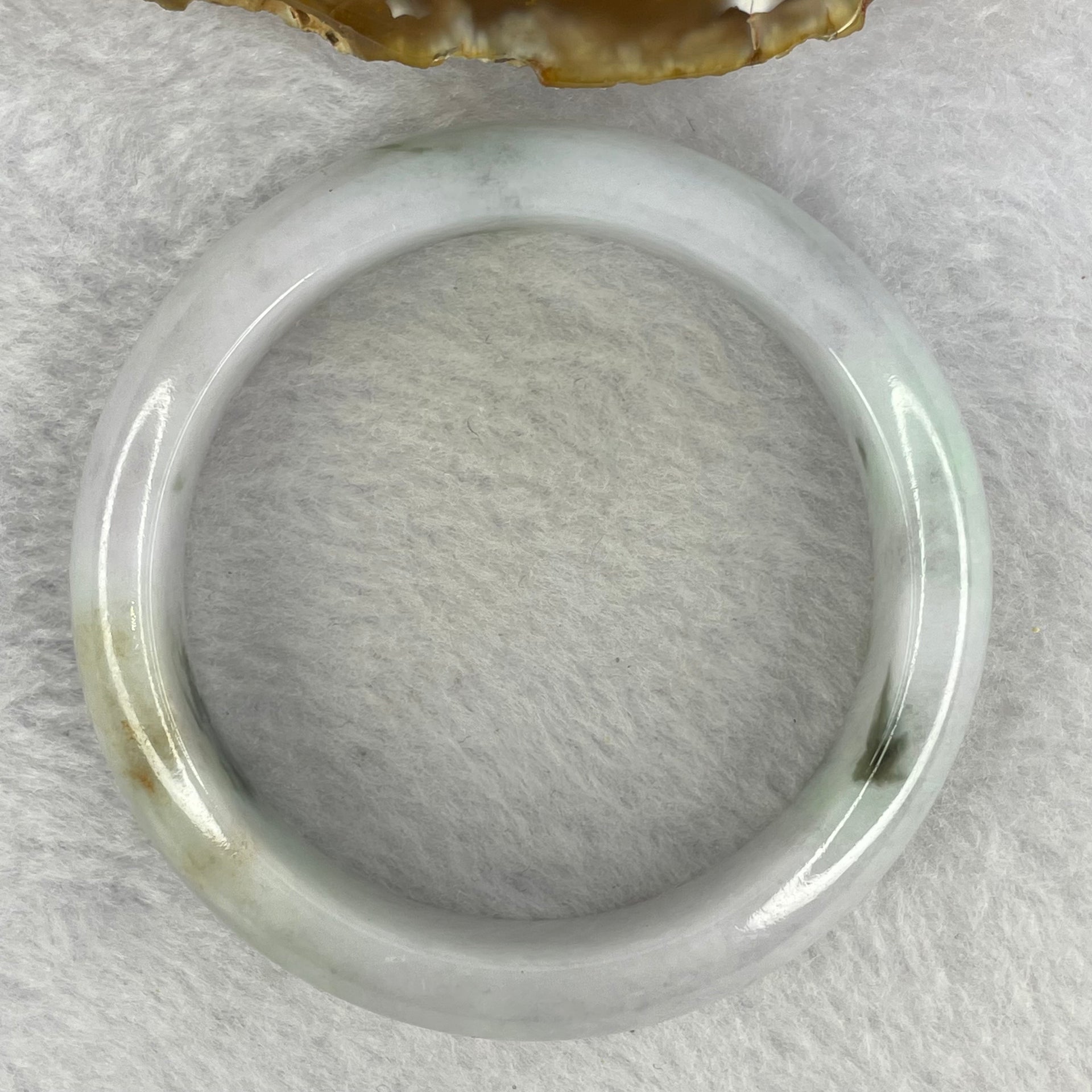 Type A Light Lavender with Dark Green Patches Jadeite Bangle 65.38g Internal Diameter 55.3mm  15.6 by 8.3mm (Very Slight Internal Lines) - Huangs Jadeite and Jewelry Pte Ltd