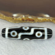Natural Powerful Tibetan Old Oily Agate 9 Eyes Dzi Bead Heavenly Master (Tian Zhu) 九眼天诛 13.09g 48.9 by 13.0mm - Huangs Jadeite and Jewelry Pte Ltd