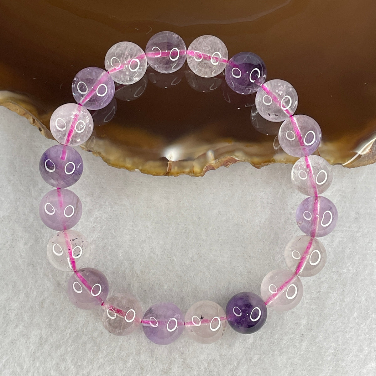 Certified Entry-Grade Natural Super 7 Crystal Beads Bracelet | Bold High-Density Showcase Strand | Authentic Sacred Seven Multi-Mineral Inclusions Quartz Spiritual Catalyst & Auric Shield Bracelet (25.02g | 16cm Length | 9.7mm | 20 Beads)