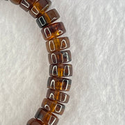 Natural Cognac Fushun Amber Donut Beads Bracelet 天然抚顺老珀手链 8.63g 15cm 8.9mm 40pcs - Huangs Jadeite and Jewelry Pte Ltd
