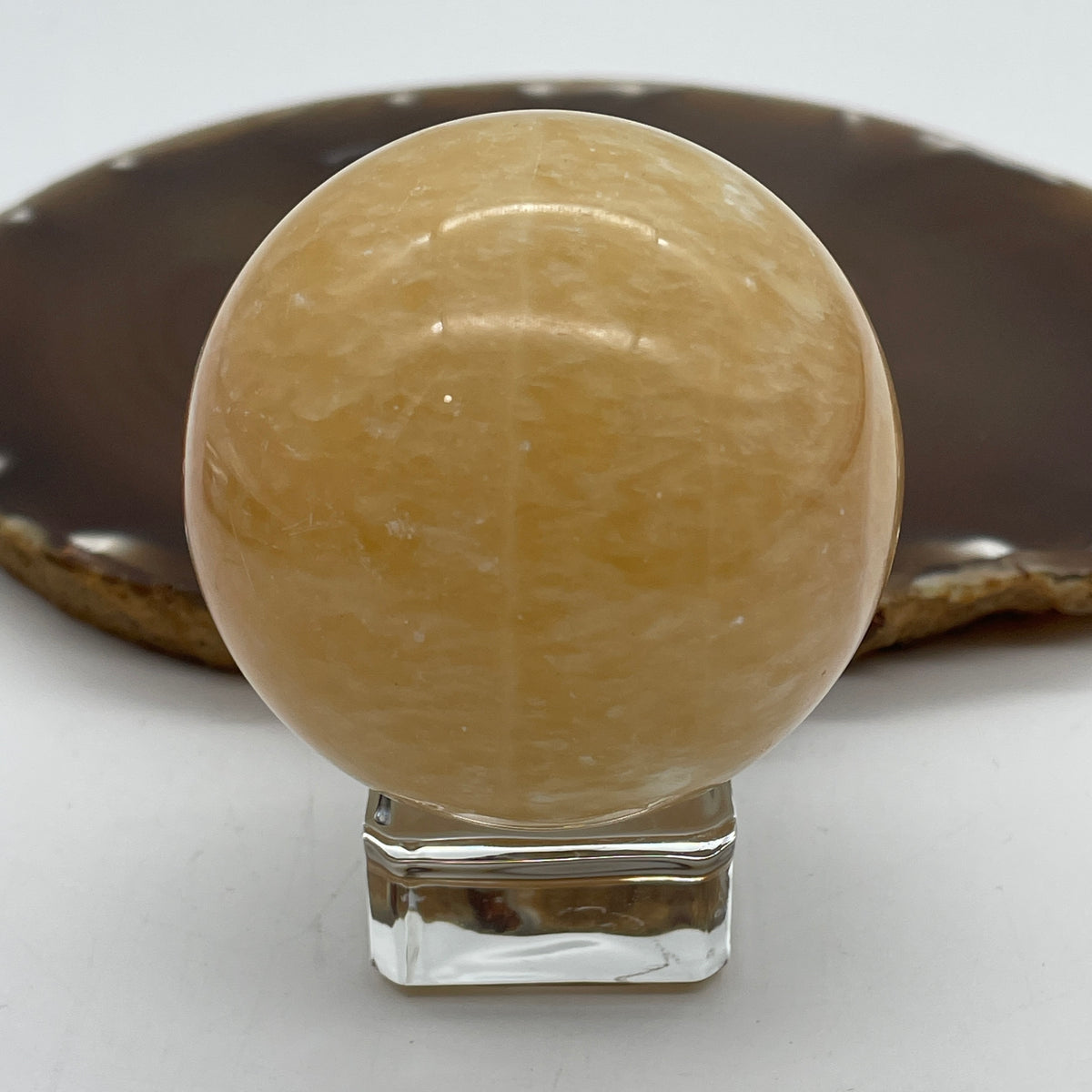 Natural Citrine Crystal Sphere Ball with Clear Acrylic Stand Display | (277.34g | 56.0mm | 69.2mm | Catalyst, "Merchant's Stone" Wealth & Abundance Magnet, 360° Energy Harmonizer & Feng Shui Financial Growth Catalyst)
