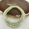 Type A Semi Icy Green with Wuji Grey Piao Hua Beads Necklace 123 Beads 5.5mm 32.22g - Huangs Jadeite and Jewelry Pte Ltd