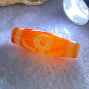 Natural Powerful Tibetan Old Oily Orange Red White Agate Patina Guiren Tairen Human Dzi Bead Totem Amulet Heavenly Master (Tian Zhu) 贵人天诛 7.99g 37.9 by 11.6mm - Huangs Jadeite and Jewelry Pte Ltd