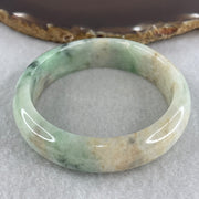 Natural Type Green with Reddish Brown Piao Hua Jadeite Bangle 62.49g Inner Diameter 55.5mm 15.4 by 8.0mm (Slight Internal Line) - Huangs Jadeite and Jewelry Pte Ltd