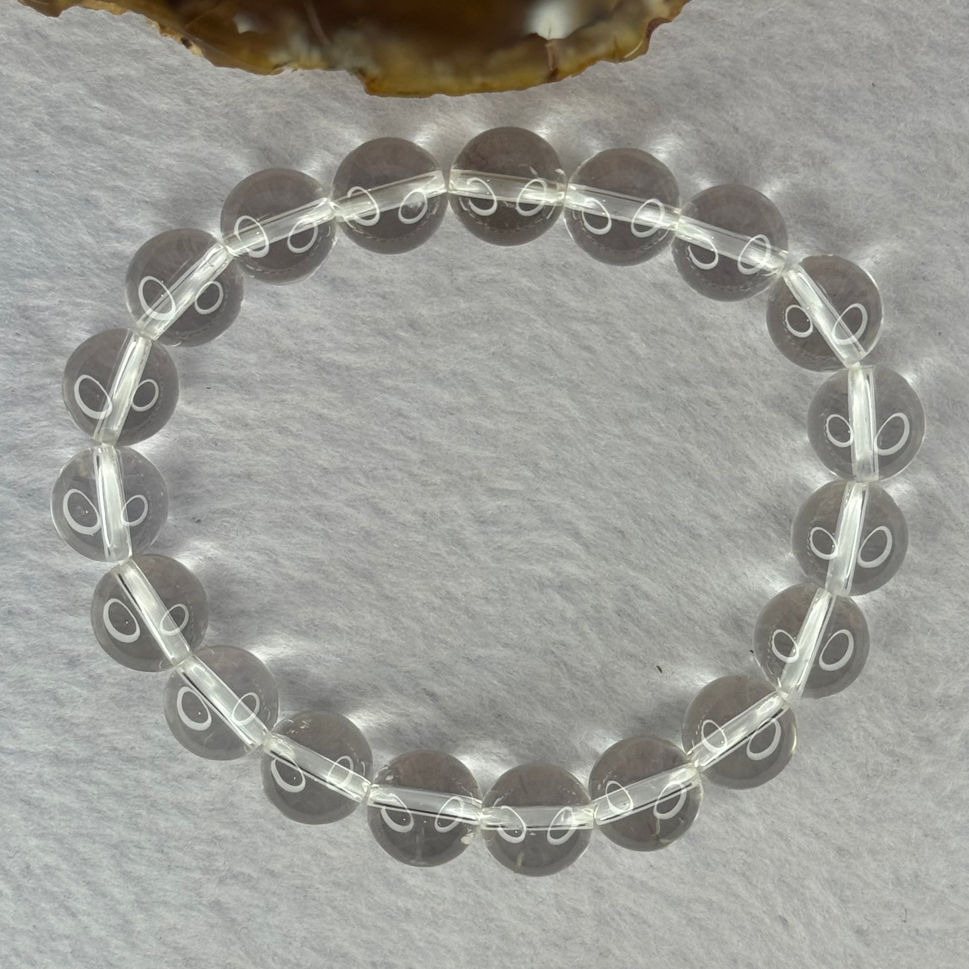 Natural Clear Quartz Bracelet 天然白水晶手链 30.73g 17cm 10.6mm 19 Beads - Huangs Jadeite and Jewelry Pte Ltd