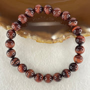 Natural Red Tiger's Eye Quartz Beads Bracelet 19.32g 16cm 8.6mm 23 Beads - Huangs Jadeite and Jewelry Pte Ltd
