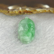 Type A Bright Green with Faint Lavender Jadeite Pixiu Pendent A货辣绿和浅紫罗兰翡翠貔貅吊坠 6.66g 22.7 by 15.6 by 9.6 mm - Huangs Jadeite and Jewelry Pte Ltd