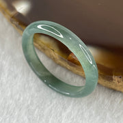 Natural Type A Semi Icy Blueish Green Jadeite Ring 1.25g 3.4 by 2.4mm US7.3 HK16 (Perfect) - Huangs Jadeite and Jewelry Pte Ltd
