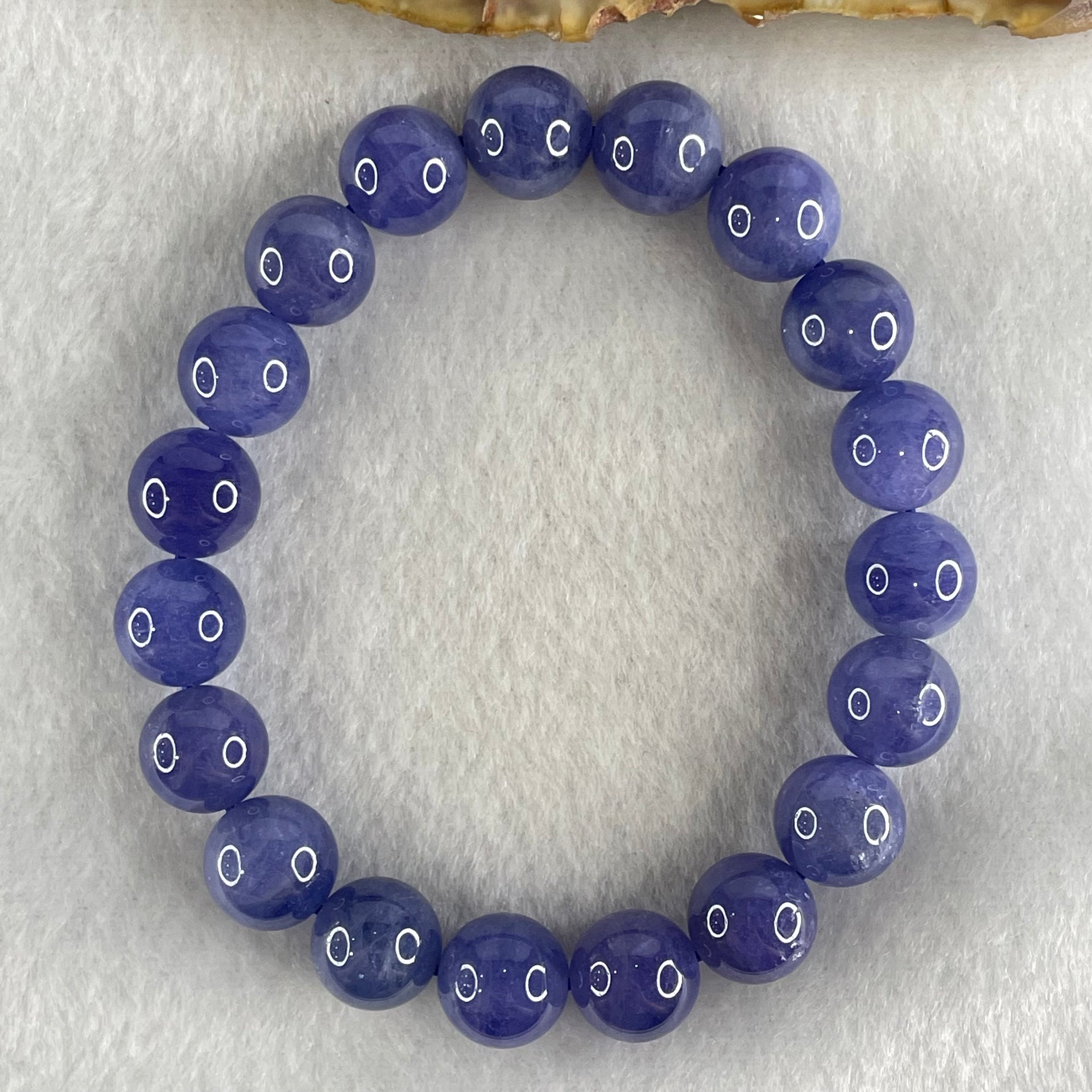 Good Grade Natural Blue Tanzanite Beads Bracelet 39.53g 16.5cm 10.8mm 19 Beads - Huangs Jadeite and Jewelry Pte Ltd