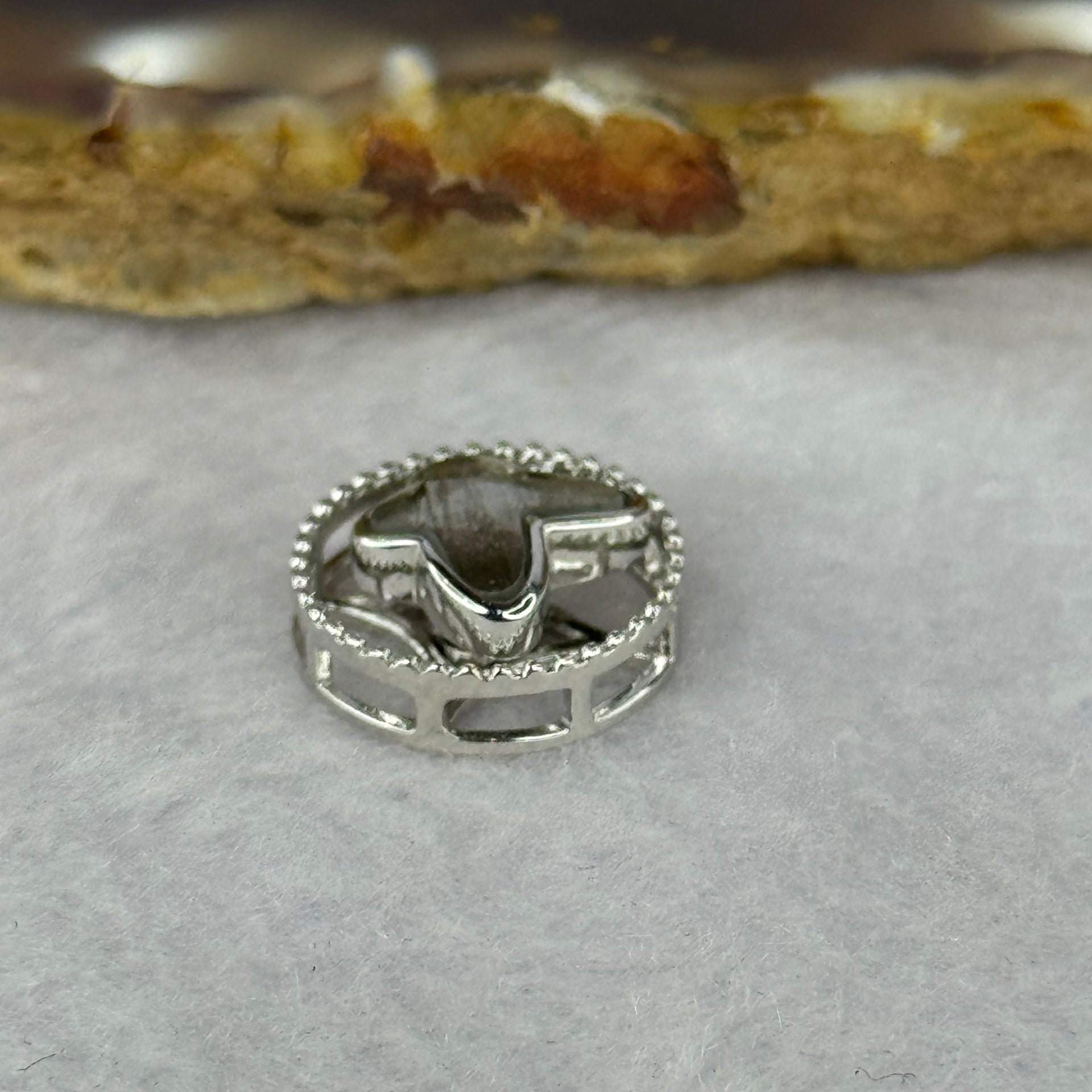 Natural Meteorite Spinning Sliver Butterfly Charm in S925 Silver For Necklace/Bracelet 1.75g 13.2 by 5.8mm - Huangs Jadeite and Jewelry Pte Ltd