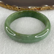 Type A Natural Jelly Green with Brownish Piao Hua Jadeite Bangle 49.14g Inner Diameter 57.2mm 13.1 by 7.3mm (Close to Perfect) - Huangs Jadeite and Jewelry Pte Ltd