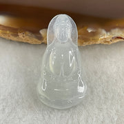 Type A Icy Colourless to White Jadeite Guan Yin Pendant 4.09g 31.8 by 17.2 by 4.7mm - Huangs Jadeite and Jewelry Pte Ltd
