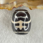 Natural Powerful Tibetan Old Oily Agate Double Nectar Vessel Dzi Bead Heavenly Master (Tian Zhu) 花蜜容器眼天珠 4.71g 17.4 by 13.3mm - Huangs Jadeite and Jewelry Pte Ltd