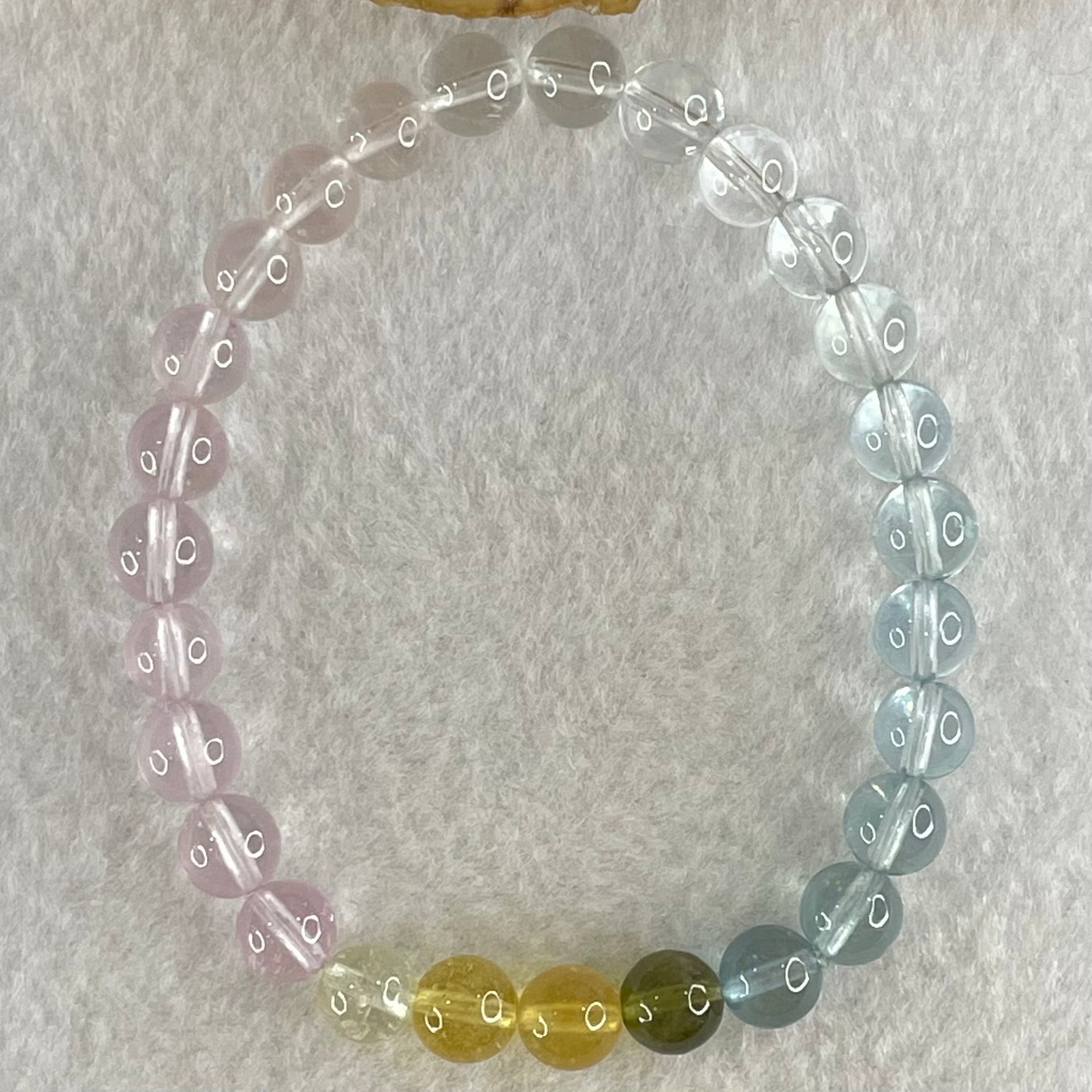 Very Very High Grade Transparent Natural Morganite Beryl Beads Bracelet 13.70g 16cm 7.2mm 27 Beads - Huangs Jadeite and Jewelry Pte Ltd