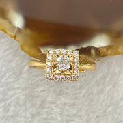 Colourless Cubic Zirconia with Crystals In AU750 Plated In Gold Color Sliver Ring (Adjustable Size) 2.56g 3.6 by 3.6 by 2.0mm - Huangs Jadeite and Jewelry Pte Ltd